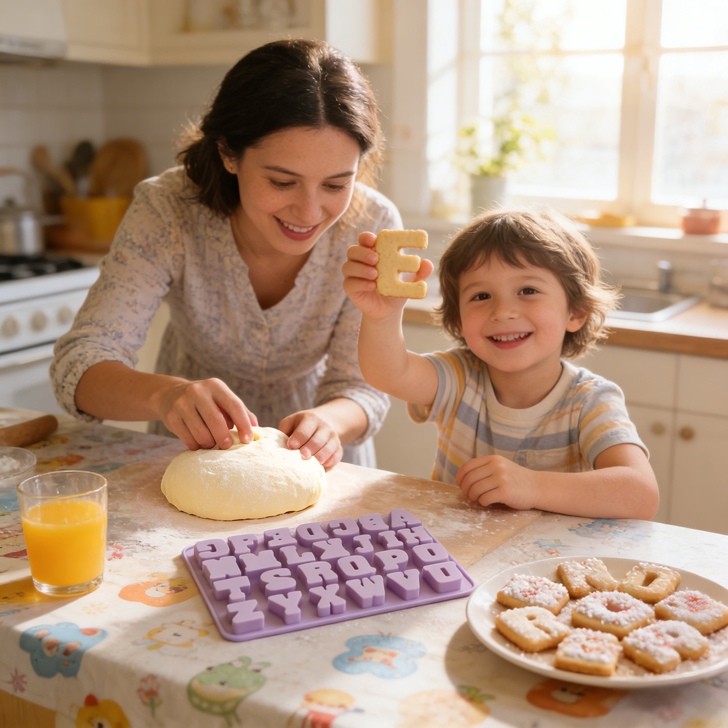 20.7 14.9 1.8cm Eco Friendly Silicone Mold Lowercase Letters Number Design Cake Pops Cookies Candy Ice Cube Plaster Casting