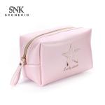 Custom Printed Pure Color Blank Zipper PU Makeup Bag