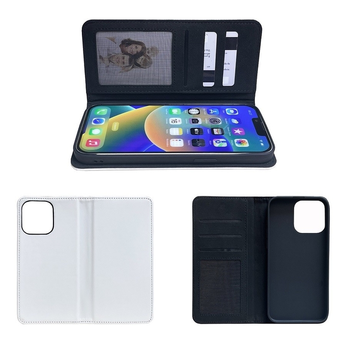 Double Sided Sublimation Flip Pu Leather Phone Cases For Iphone 15 16 14 13