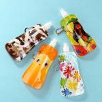 Special Type Juice / Beverage Packaging Side Gusset Pouches With Metal Ring