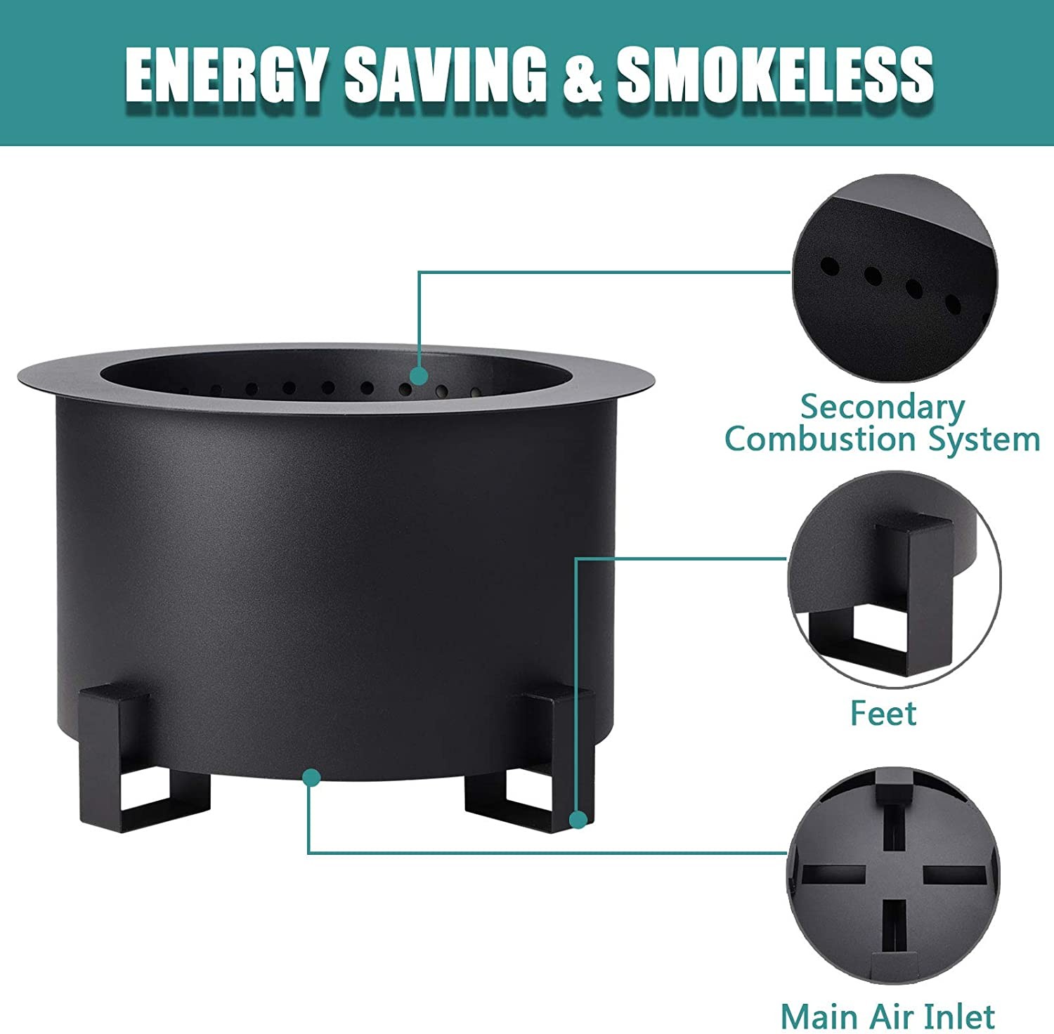 Smoke Free Wood Burning Fire Pit