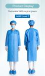 Nonwoven Sms Standard Disposable Protective Gown Long Sleeve Antipollution