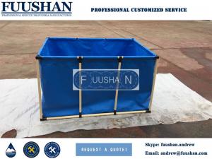China Fuushan Large Collapsible PVC Canvas Good Performance Heavy Duty Fish Farm Tanks on sale