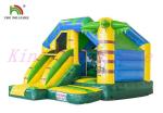 Tropical Wild Animal Theme Inflatable Jumping Castle With Slide Anti - Ruptured