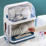 Multicolor Kitchen Counter Plastic Bowl Rack With Lid Cover