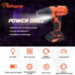 12v 16Pcs Set Cordless Handheld Power Drills 1500mAh Li-Ion Electric Powered
