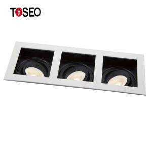 Wholesale Adjustable Angle Anti Glare Spot Light Recessed Three Head 250mm Led Downlight from china suppliers