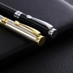 Custom Logo Printing Black White Slim Metal Ball Point Pen for Customized Color