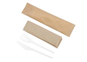 Wholesale 165mm 160mm 152mm Biodegradable CPLA Forks Spoons Knives With Napkin from china suppliers