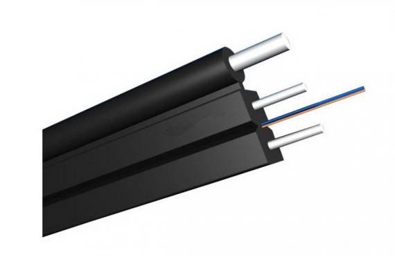 Black LSZH Sheath 1 Core Indoor Digital Fibre Optic Cable With Steel Wire FRP