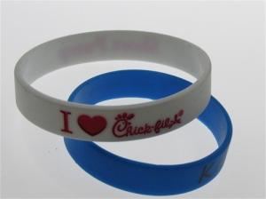 Wholesale one red color filled white silicone bracelet promotional gifts adult size from china suppliers