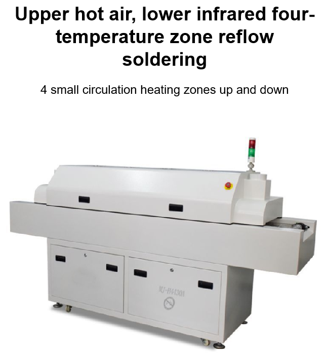 Hot Air Reflow Soldering System 4 Zone SMT PCB Assembly Production Line