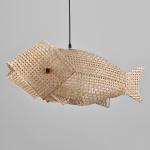 Chinese Rattan Hanging Lamp Creative Fish Bamboo Lampshade Chandelier(WH-WP-85)