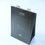 Beautiful Desk Wall Calendar Middle Size Black Inner Paper With 2 * 2 Spiral