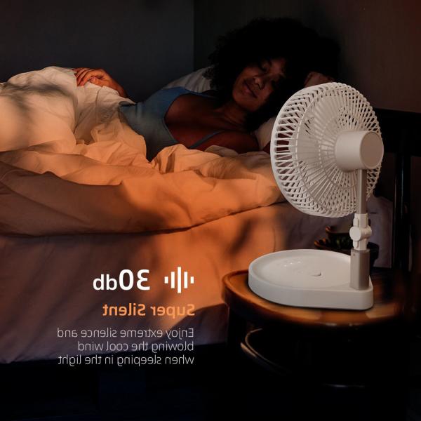 16000mAh Portable USB Rechargeable Fan Retractable Folding Night Light Indoor