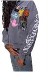 Autumn Custom Men'S Stone Acid Wash Cropped Boxy Embroidered Zip Up Hoodie