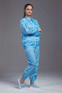 Wholesale ESD anti static Protective Coverall Suit with condutive fiber blue color washable jacket and pants from china suppliers