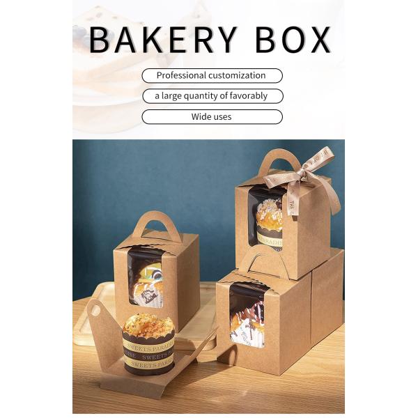 Square Macaron Food Gift Contaienrs Paper Cake Boxes For Pastry With Window