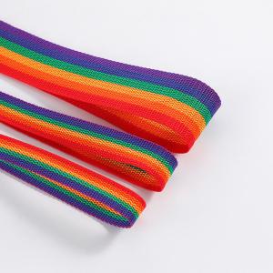 Wholesale 2cm 5cm Rainbow Webbing 0.5mm Thickness Woven Polypropylene Webbing from china suppliers