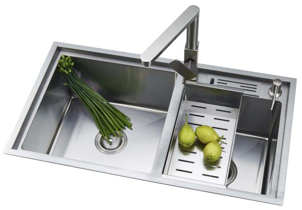 Double Bowl Handmade kitchen Sinks Wish Soap Dispenser SUS304 stainless steel