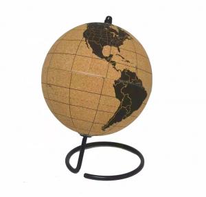 China Natural World Traveler's Cork Globe Pinboard Track Travels Marker Pushpins on sale