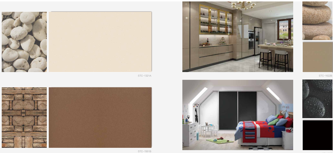 Popular wood grain design acrylic mdf panel for kitchen cabinet