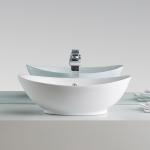 Resistant To Heat Counter Top Bathroom Sink Chipping Scratch Wash Basin Oval