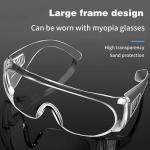 Outdoor Transparent Wide Vision Sport Safety Goggles Clear Polycarbonate frame