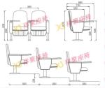 Plywood auditorium seating with writing pad fabric flame retardant for