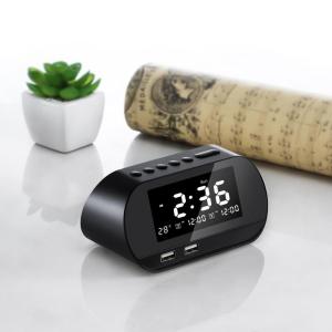 Wholesale Dual USB Output Portable Clock Radio Compact Size With Temperature Display from china suppliers