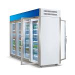 Convenience Store Front And Rear Open Type Beverage Display Refrigerator Glass