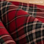 Christmas Tree Skirt, 32 Inches Plaid Tree Skirt with Reindeer, Borwn Faux Fur