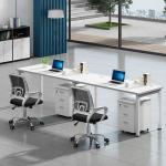 4 Person Office Workstation Desks 25mm Open Space Scratch Resistant