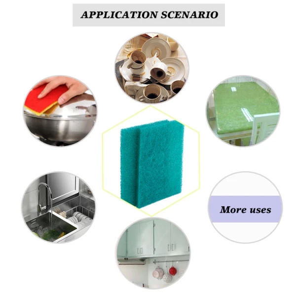 Nylon Kitchen Scouring Pad Sustainable Dish Washing Sponge 15*10*0.8cm