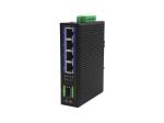 Industrial Gigabit Ethernet Switch 5 Port DIN Rail Mountable 4 PoERJ45 +1 SFP