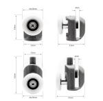 Height 3.4 / 4.2CM Oval Shower Door Rollers Runners Wheels With Top / Bottom