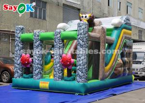 China Bouncy Castle With Slide 6*4m Animal Theme Party Inflatable Bouncer Slide For Advertising on sale