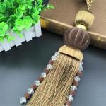 Fashion custom long tassel fringe trimming for curtain attractive tieback