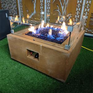 Wholesale Square Garden Gas Fire Pits 800*800*400mm Rusty Corten Steel Bbq Grill ISO9001 from china suppliers