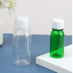 Wholesale Clear Pill Bottle PET Vitamin Liquid Boston Plastic Bottle With CRC Cap And Cup from china suppliers