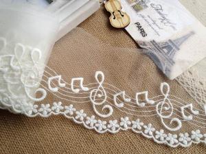 Wholesale Embroidered 2.72'' Width Off White Nylon Mesh Trim Lace for Bridal Dress Decoration from china suppliers