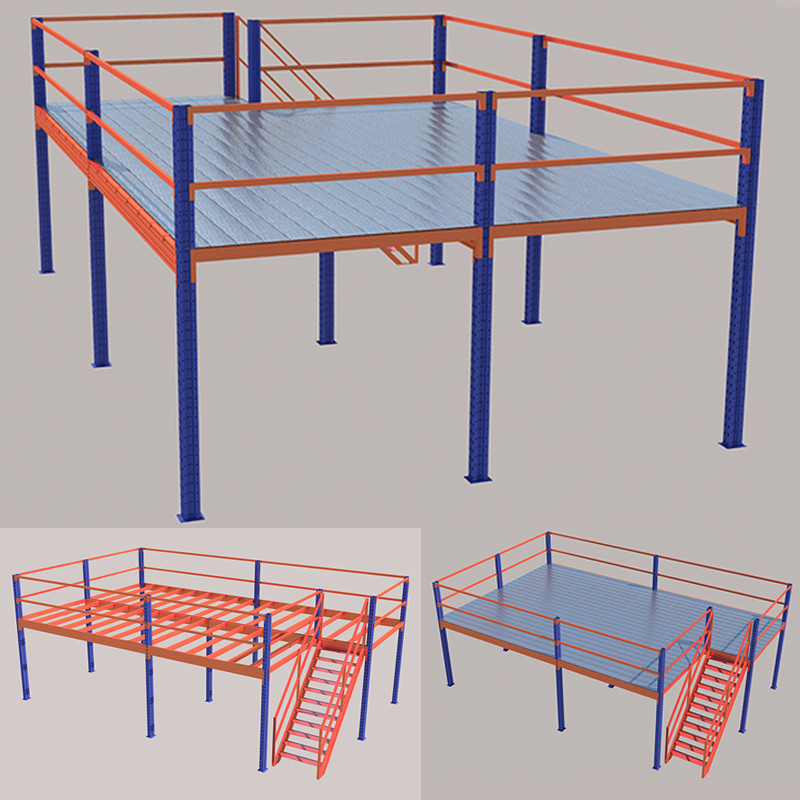 Mezzanine Floor Powder Coated Rack Q235B Cold Rolled Steel
