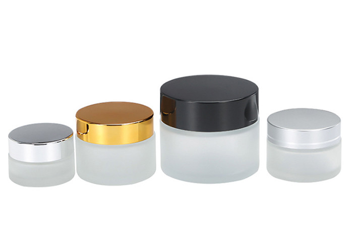 Clear 20ml 50ml Glass Cosmetic Cream Jar With Silver Cap