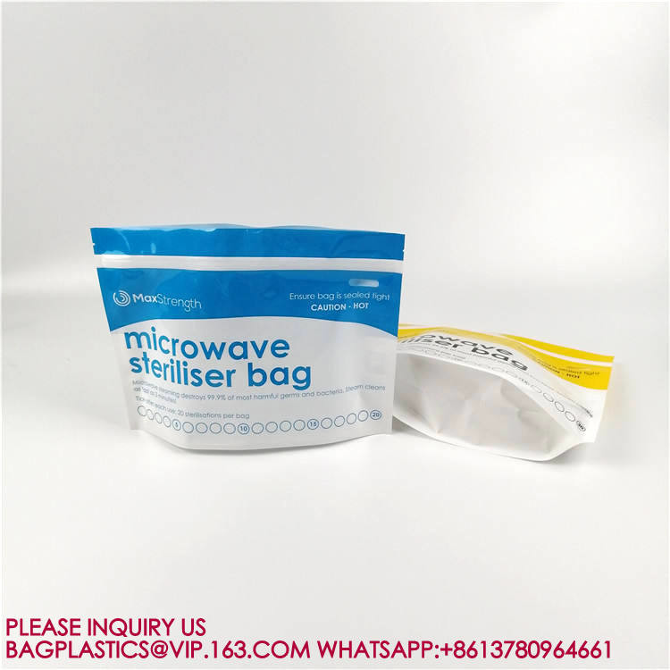 Slide Zipper Feeding Bottle Pouch Microwaveable Menstruation Cup Steam Sterilizer Bag