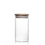 Hot sales Jar Food Storage Canister Transparent Borosilicate Glass With Bamboo