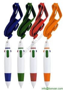 Wholesale promotional multicolor pen with lanyard,gift lanyard ball pen, advertising lanyard pen from china suppliers