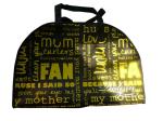 OEM 75g Black Zipper Shopping Bags, Non Woven Carrier Bag With Cardboard Bottom