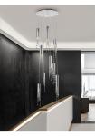 Modern chrome crystal ceiling chandelier for dining room long loft staircase