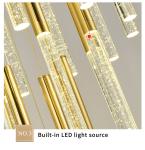 Modern Ceiling Led Chandelier Loft Staircase for Living Room Crystal Hanging