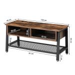 TV Table with Storage Compartment, Industrial TV Stand with Shelf, Entertainment